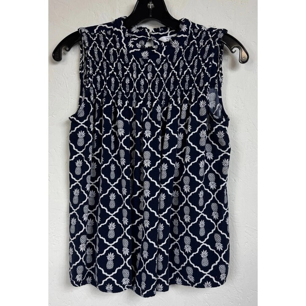 Crown & Ivy Blue Sleeveless Blouse Women's Size Small
